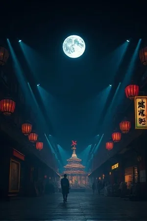 热播剧场《长夜灯盏》深夜街道车灯与路牌竖版封面